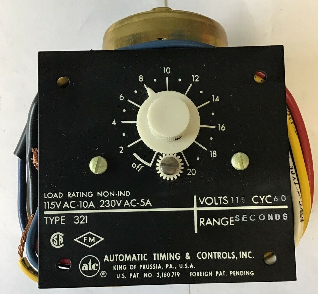 ATC 321B-005-A-01X1XX TIME DELAY RELAY 115VOLTS 60CYC2