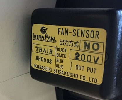 IKURA FAN 7556X FAN 200VAC 50/60HZ W/THAIR AHC003 200V FAN SENSOR3