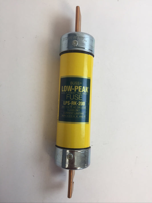 BUSS LPS-RK-200 LOW PEAK DUAL ELEMENT TIME DELAY FUSE 200A 600VAC CLASS RK10