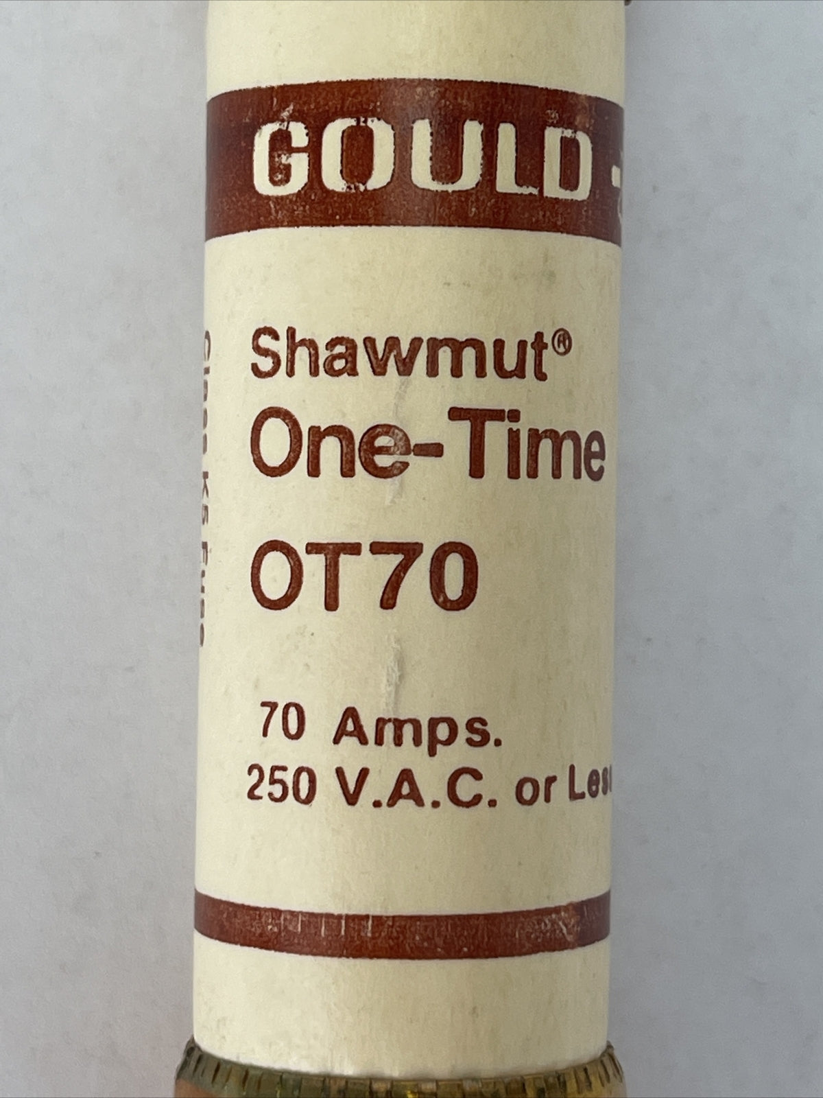 GOULD SHAWMUT OT70 ONE-TIME FUSE 70AMP 250VAC CLASS K5 (LOT OF 5)1