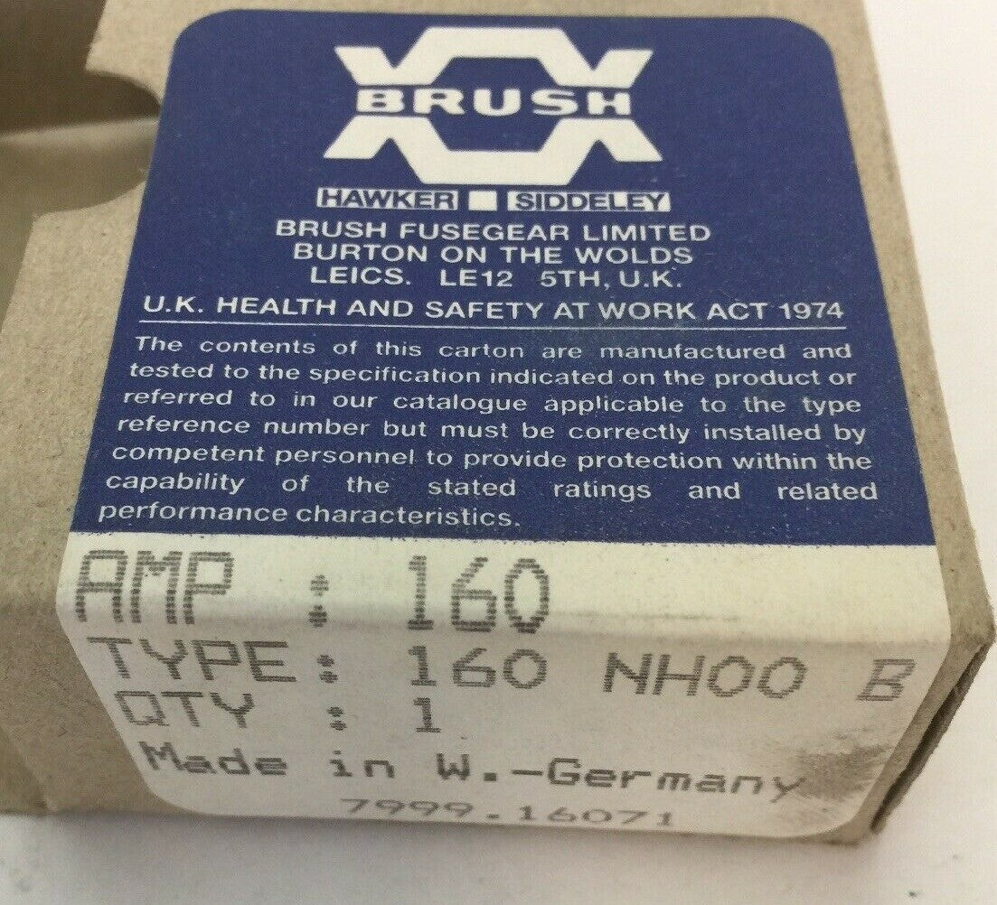 BRUSH 160 NH 00 B FUSE 160A 500VAC 160NH00B1