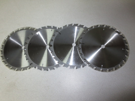 LOT of 4 CIRCULAR SAW BLADES - 8" 24T CARBIDE-TIPPED - NEW SURPLUS - 8 INCH0