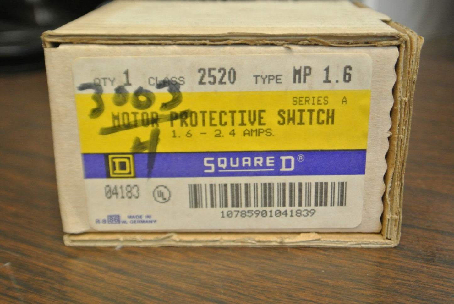 SQUARE D 2520 MP 1.6 MOTOR PROTECTIVE SWITCH / 1.6 - 2.4A / NEW SURPLUS8