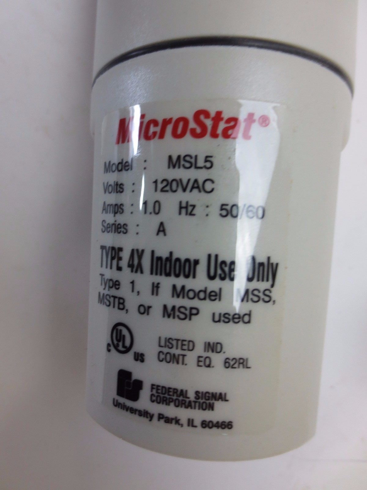 FEDERAL SIGNAL MSL5-120 - STATUS INDICATOR - 5-STACK LIGHTS - 120V3