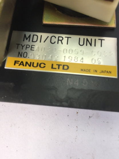 FANUC A02B-0059-C032 MDI/CRT UNIT A61L-0001-0072 A20B-0007-0030/02A3