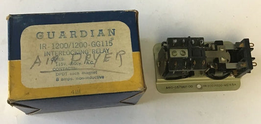 GUARDIAN IR-1200/1200-4C-115A INTERLOCKING RELAY A410-057867-00 115V 60CY 0