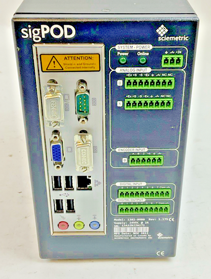 SCIEMETRIC 1302-0H00 SIGPOD CONTROL MODULE REV. 1.175 24VDC 2A0