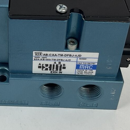 MAC VALVES 82A-AB-CAA-TM-DFBJ-4JD VALVE 25-150PSI 24VDC4