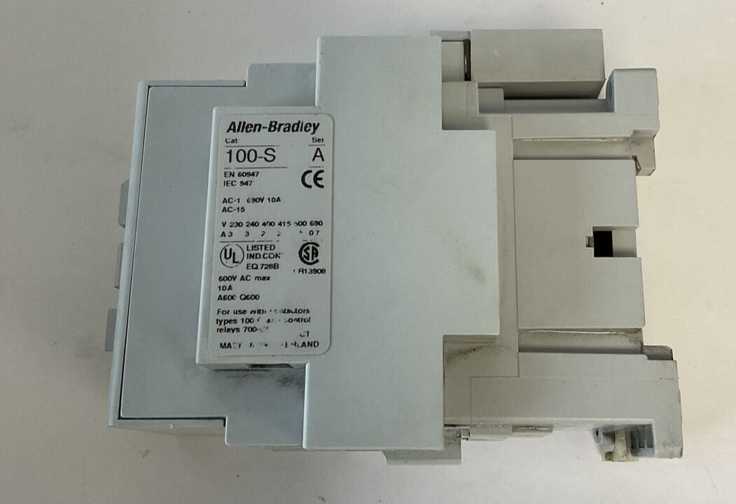 ALLEN BRADLEY 100-C37*00 CONTACTOR SER.B W/100-S SER.A 600VAC 50AMPS6