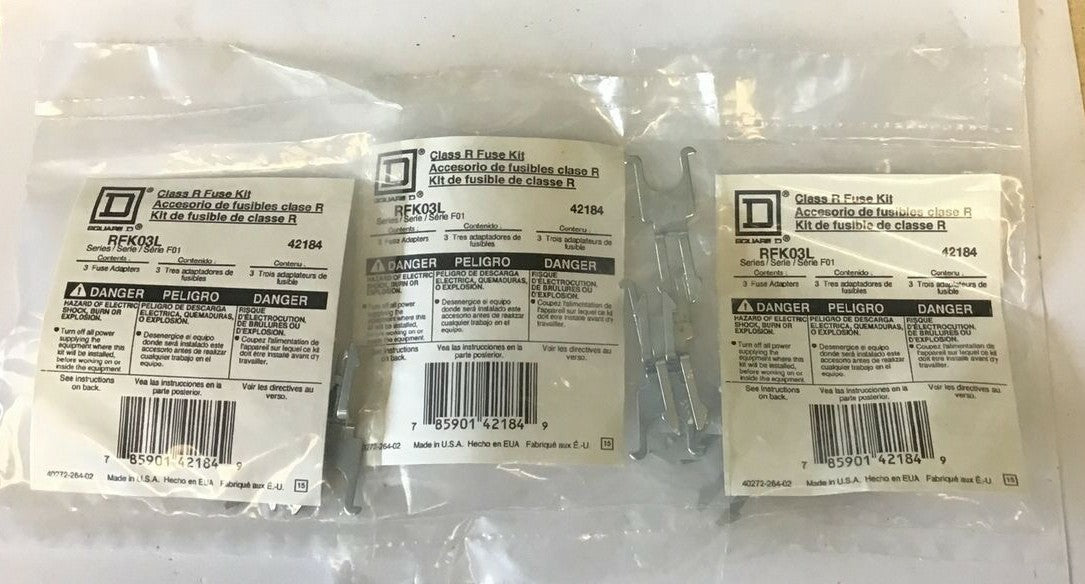SQUARE D RFK03L CLASS R FUSE KIT SER.F01 ***LOTOF3***0
