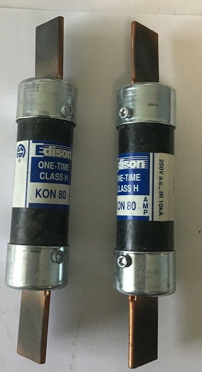EDISON KON 80 FUSE CLASS H 80AMP 250V ONE TIME  ****LOTOF2****0