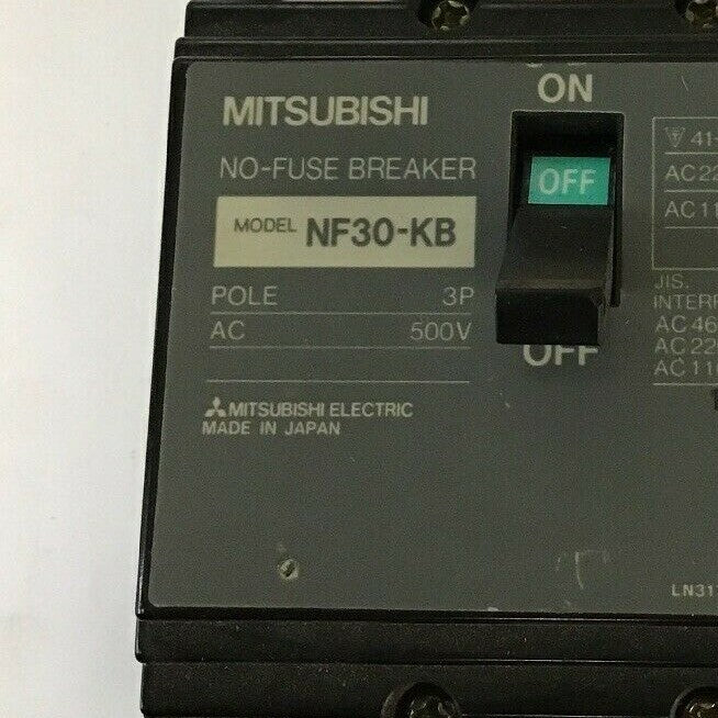 MITSUBISHI NF30-KB 30AMP NO-FUSE  CIRCUIT BREAKER 500VAC 3POLE1