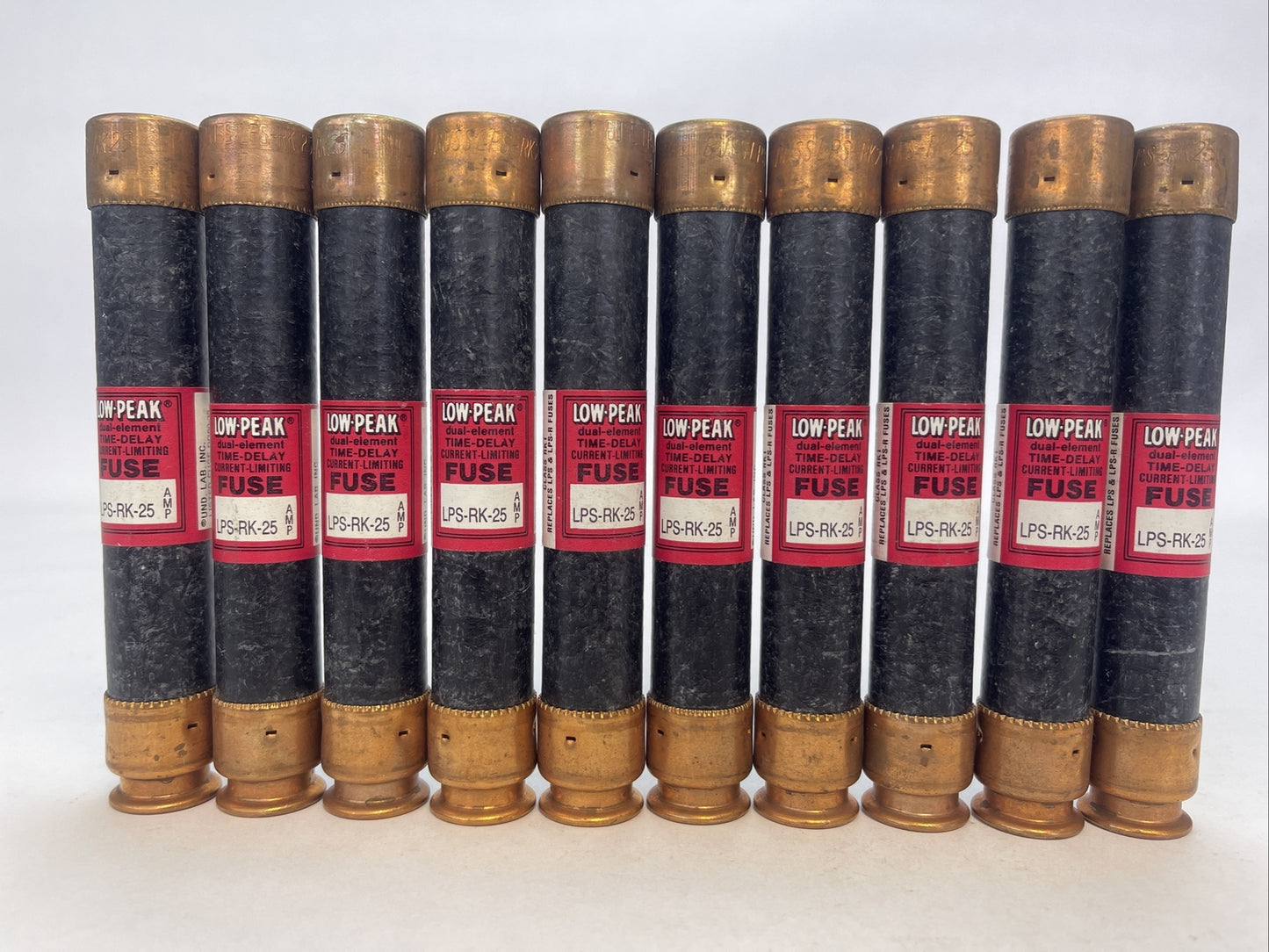 BUSSMANN LPS-RK-25 LOW-PEAK CLASS RK1 TIME DELAY FUSE 25AMP 600VAC (LOT OF 10)0