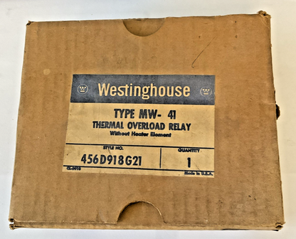 WESTINGHOUSE TYPE MW-41 THERMAL OVERLOAD RELAY 456D918G211