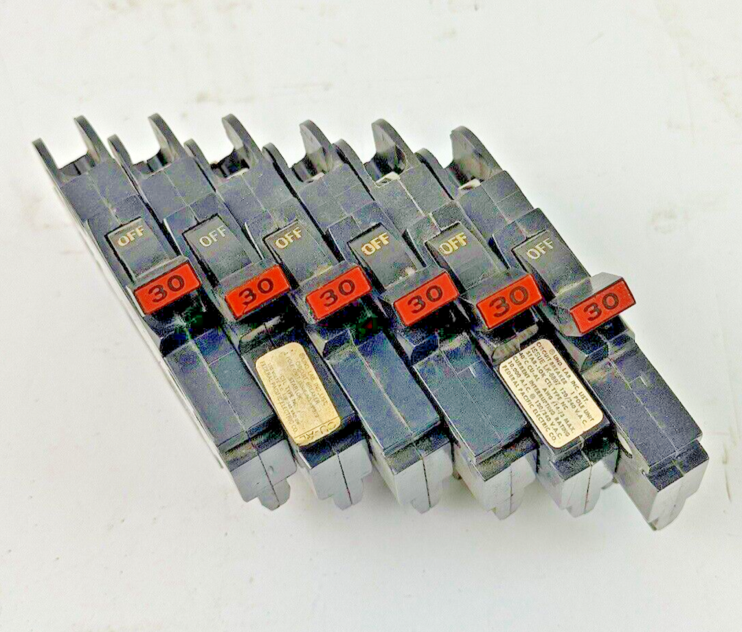 FPE *LOT OF 6* - 030 / NC130 - STAB-LOK BREAKERS - 1 POLE/240VAC/30A - NEW***0