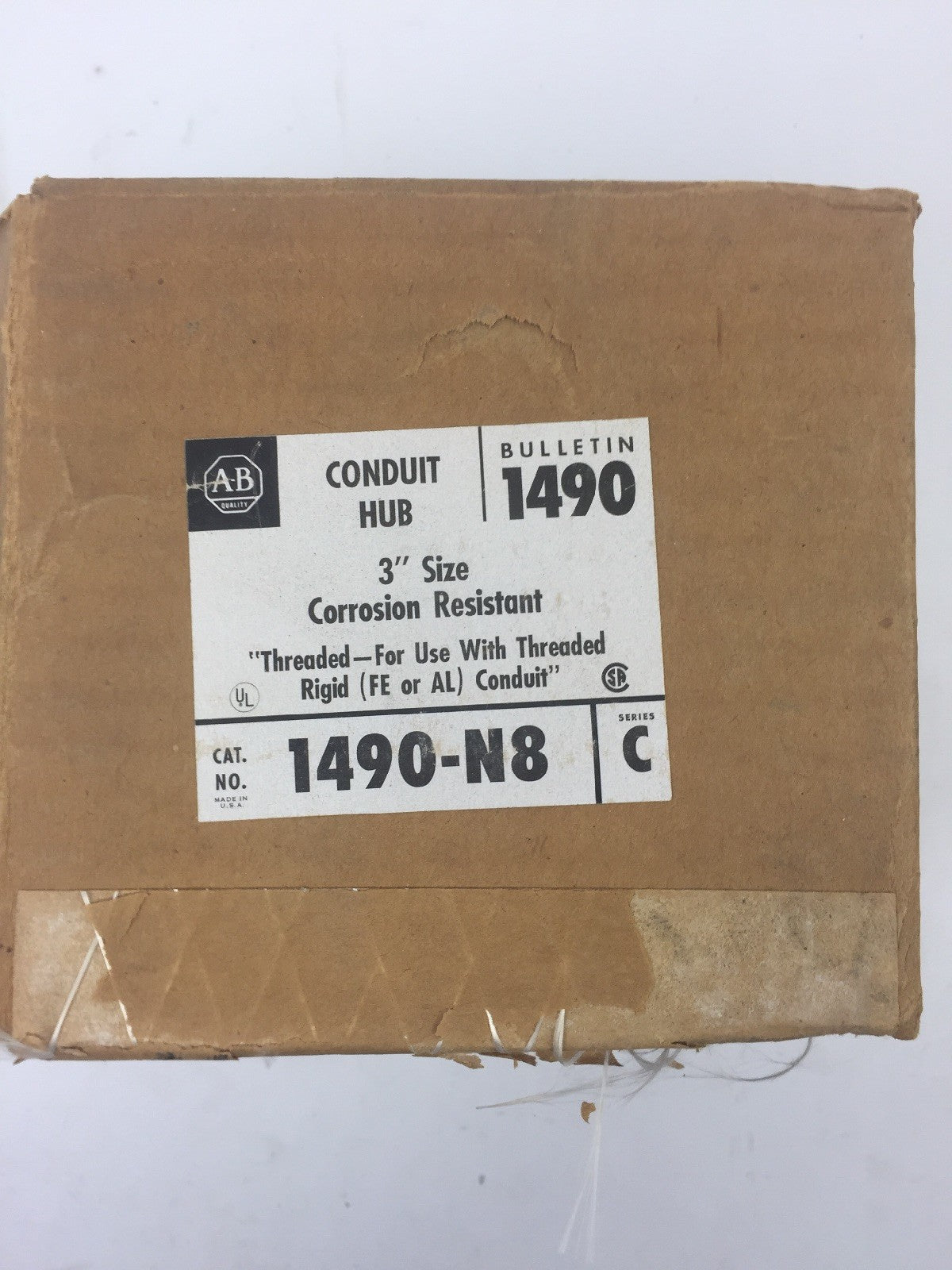 ALLEN BRADELY 1490-N8 CONDUIT HUB 3" SIZE CORROSION RESISTANT SERIES C0