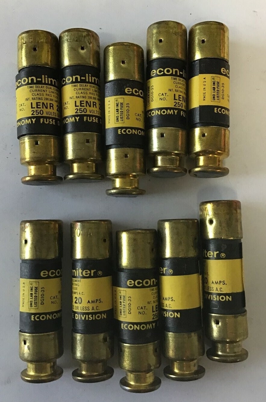 ECONOMY LENR 20 FUSE CLASS RK5 ECON-LIMITER 250VAC 20A ***LOTOF10***0