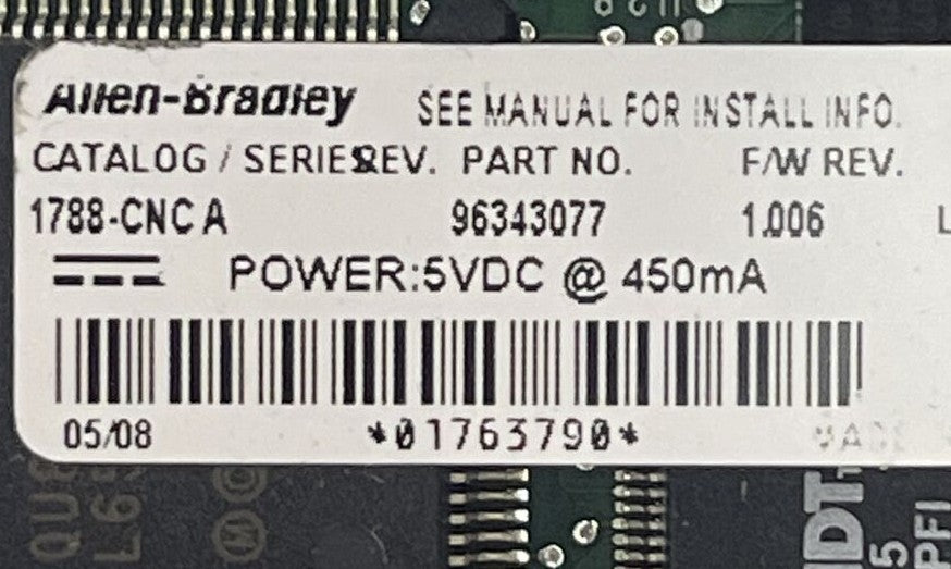 ALLEN BRADLEY 1788-CNC INTERFACE CARD SER A F/W REV 1.006 5VDC2