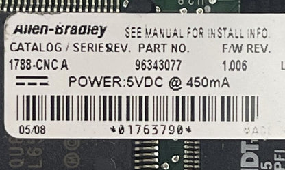 ALLEN BRADLEY 1788-CNC INTERFACE CARD SER A F/W REV 1.006 5VDC2