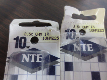 NTE 10WM225 RESISTOR 10,WATT, 2.5K OHM ALUMINUM HOUSING, NEW SURPLUS - LOT of 41