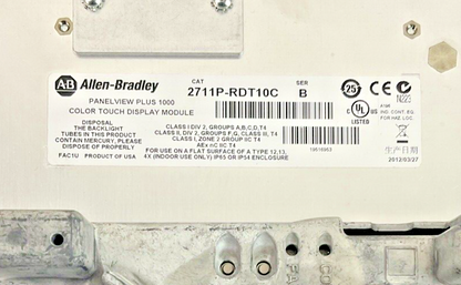 ALLEN BRADLEY 2711P-RDT10C 2711P-RP8D TOUCH SCREEN PANEL 24VDC3