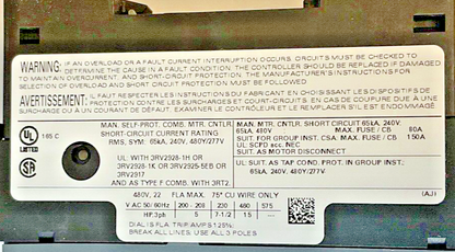SIEMENS 3RV2021-4CA10 MOTOR CONTROL 16-22A7