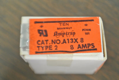SHAWMUT A13X8 TYPE 2 SEMICONDUCTOR FUSE / 8A / 130V / NEW SURPLUS / EACH3