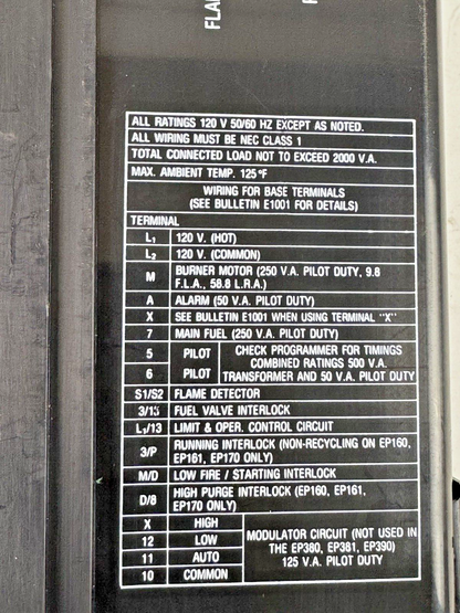 FIREYE - EB-700 - FLAME-MONITOR - CHASSIS ONLY - BURNER MANAGEMENT CONTROL12