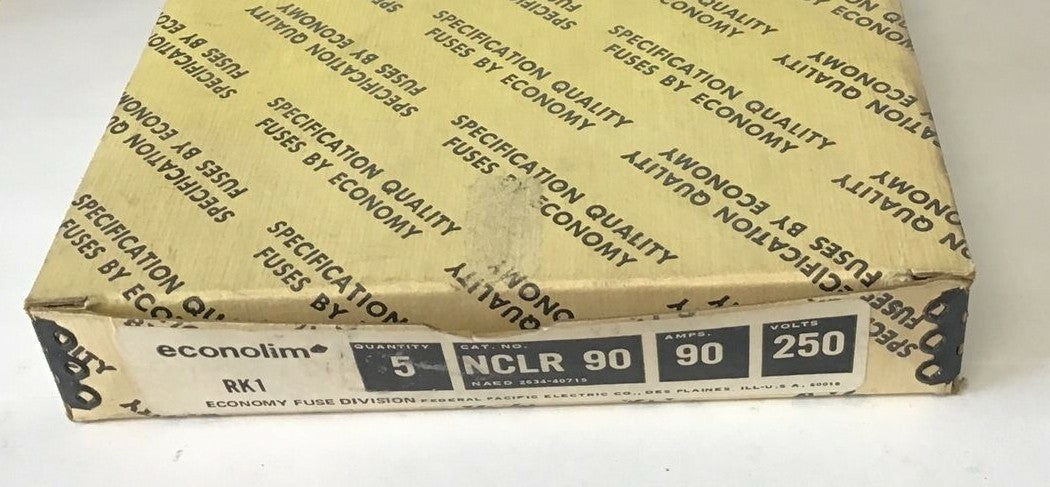 ECONOMY NCLR 90 ECONOLIM CURRENT LIMITING FUSE RK1 90A 250V NCLR 90***LOTOF5***0