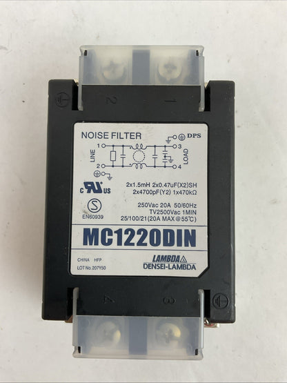 LAMBDA MC1220DIN NOISE FILTER 250VAC 20A 50/60HZ0