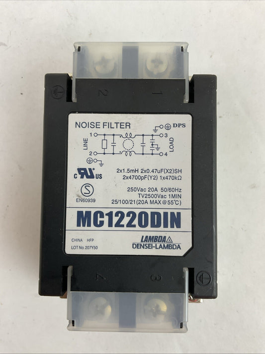 LAMBDA MC1220DIN NOISE FILTER 250VAC 20A 50/60HZ0