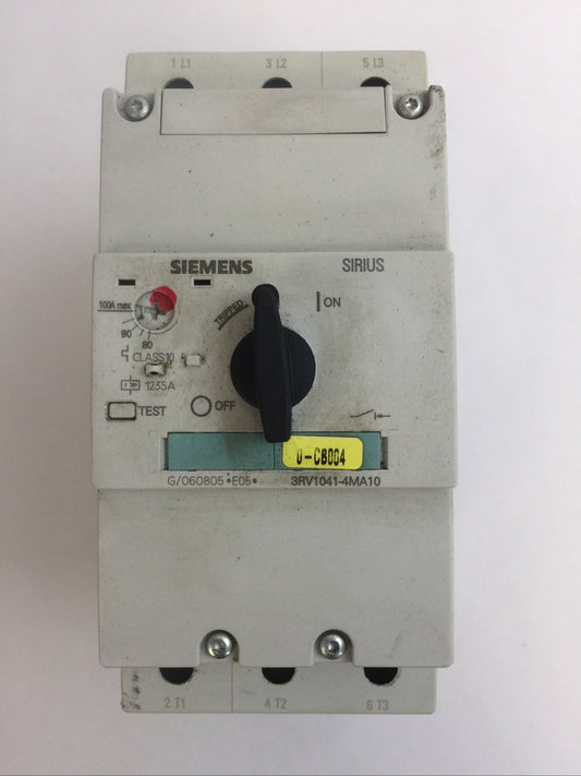 SIEMENS 3RV1041-4MA10 CIRCUIT BREAKER 100A 600VAC 3PH 100HP0