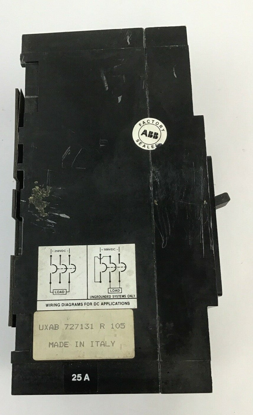 ABB UXAB 727131 R 105 25AMP CIRCUIT BREAKER 500VDC 3POLE TYPE ES 480VAC5