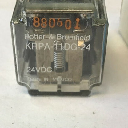 POTTER&BRUMFIELD KRPA-11DG-24 RELAY 24VDC 1/6HP,120VAC 1/3HP,10A 250VAC*LOTOF5**1