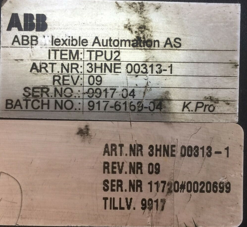 ABB TPU2 ART.NR 3HNE 00313-1 TEACH PENDANT REV 091