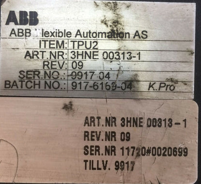ABB TPU2 ART.NR 3HNE 00313-1 TEACH PENDANT REV 091