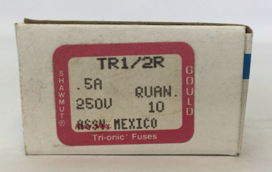 GOULD SHAWMUT TR1/2R FUSE 0.5A 250VAC (BOX OF 10)0