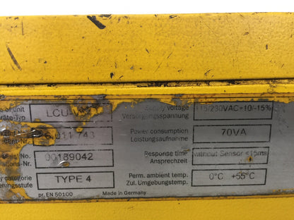 SICK LCU-V343 SENSOR SAFETY CONTROL 6011743 115/230VAC+10/-15% 70VA TYPE 41