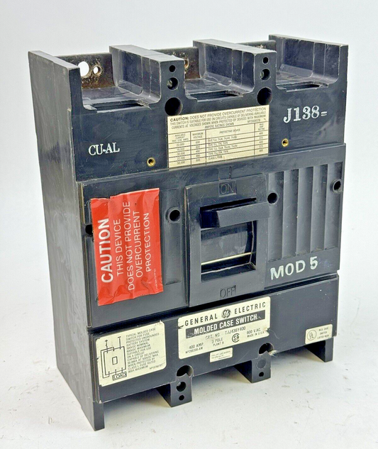 GE - TJJ436Y400 - MOLDED CASE SWITCH MOD 5 - 3 POLE/600VAC/400A0