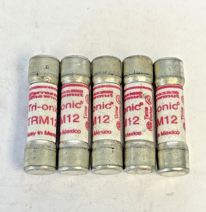 FERRAZ SHAWMUT *LOT OF 5* - TRM12 - 12 AMP, 250 VAC, TIME-DELAY, TRI-ONIC FUSES2