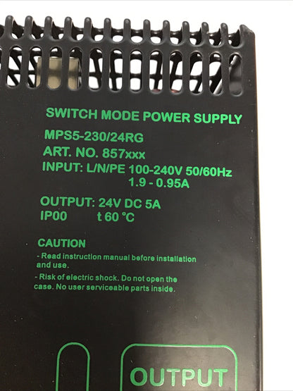MURR ELEKTRONIK MPS5-23024RG SWITCH MODE POWER SUPPLY 24VDC 5A 100-240VAC2