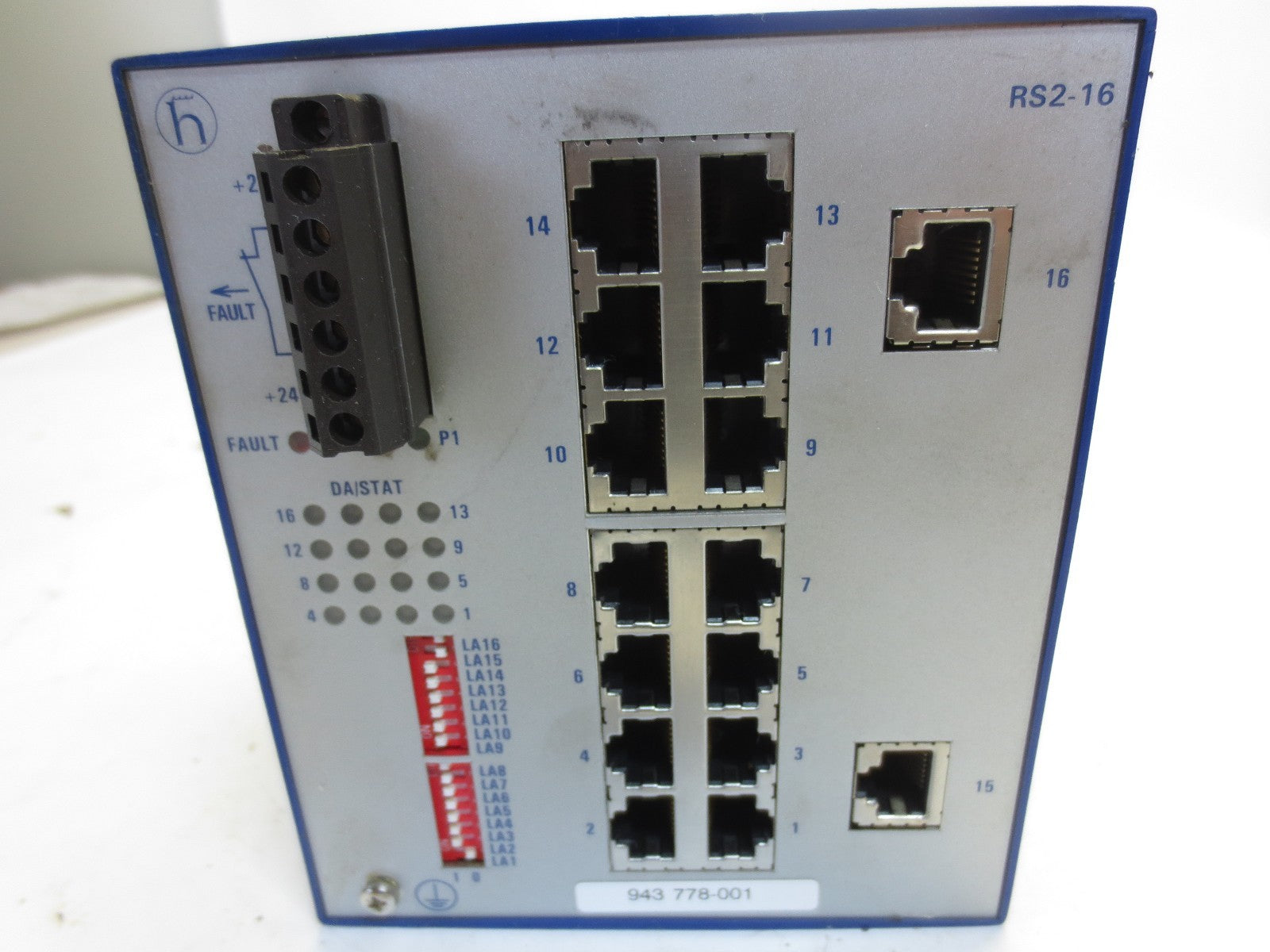 HIRSCHMANN RS2-16 UNMANAGED ETHERNET RAIL SWITCH - 18-32VDC, 0.35-0.25A0