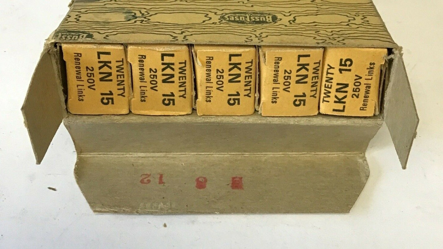 BUSSMANN LKN 15 SUPER-LAG RENEWAL LINKS 250 VOLT ****LOTOF75****1