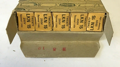 BUSSMANN LKN 15 SUPER-LAG RENEWAL LINKS 250 VOLT ****LOTOF75****1
