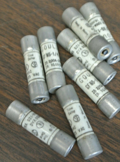 LOT of 8 / GOULD GFN6-1/4 TIME-DELAY FUSES / 6-1/4A / 250VAC / NEW SURPLUS0