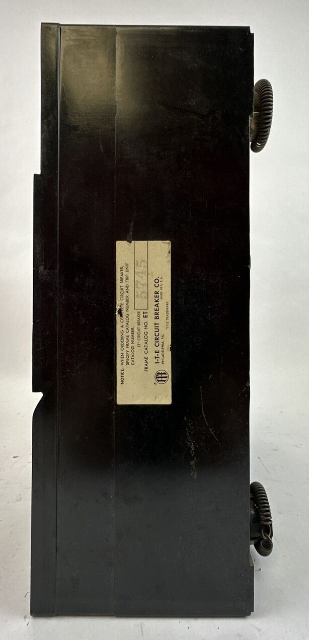 ITE ET5745 400A CIRCUIT BREAKER FRAME 125/250VDC 600VAC 3POLE W/ 250A TRIP UNIT3