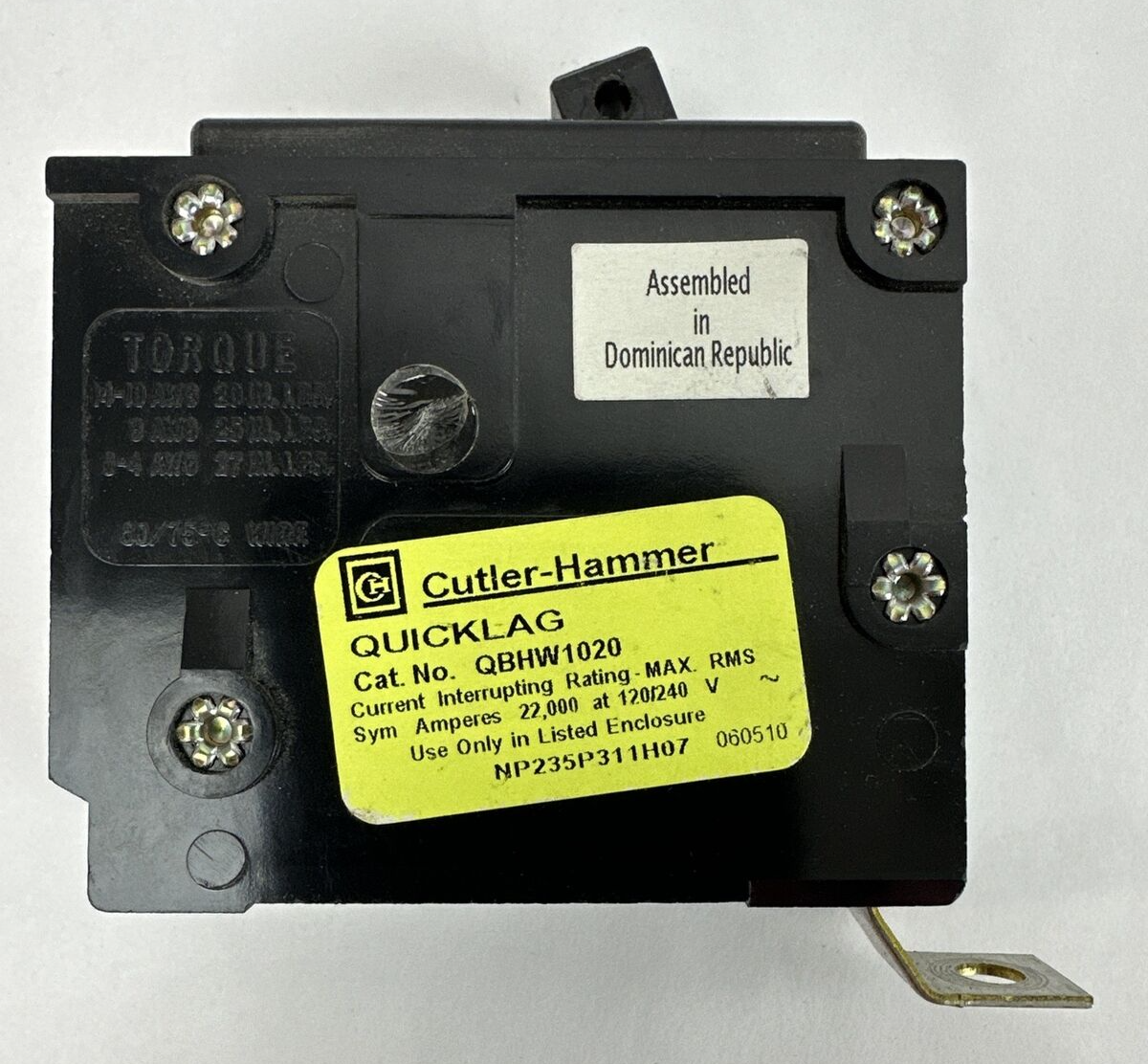 CUTLER HAMMER QBHW1020 CIRCUIT BREAKER 20AMP 1POLE 120/240VAC1