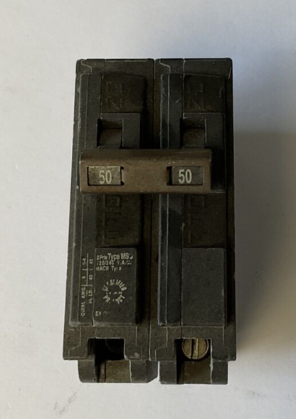 MURRAY MQ250 CIRCUIT BREAKER 50A 2POLE 120/240VAC TYPE MSQ ***LOTOF8***3