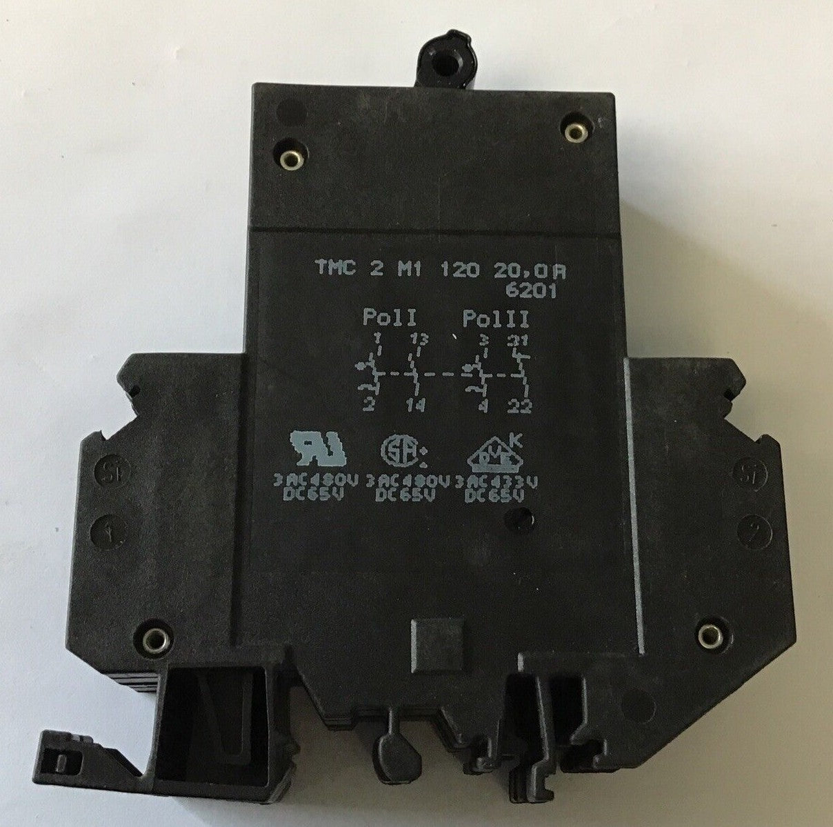 PHOENIX CONTACT TMC 2 M1 12 20A CIRCUIT BREAKER 65VDC 480VAC4