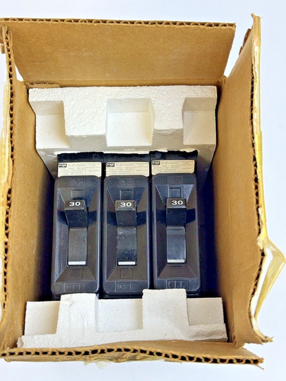FPE *BOX OF 3* - NE113030 - CIRCUIT BREAKERS - 1 POLE/120VAC/30A, LJ-7242 - NEW2